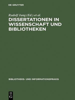 cover image of Dissertationen in Wissenschaft und Bibliotheken